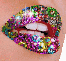 Gif animé bouche brillante